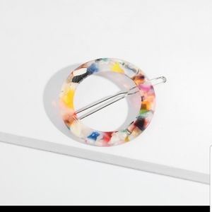 Circle multi color hair clip